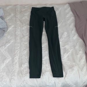 Dark Green lululemon leggings with side pockets